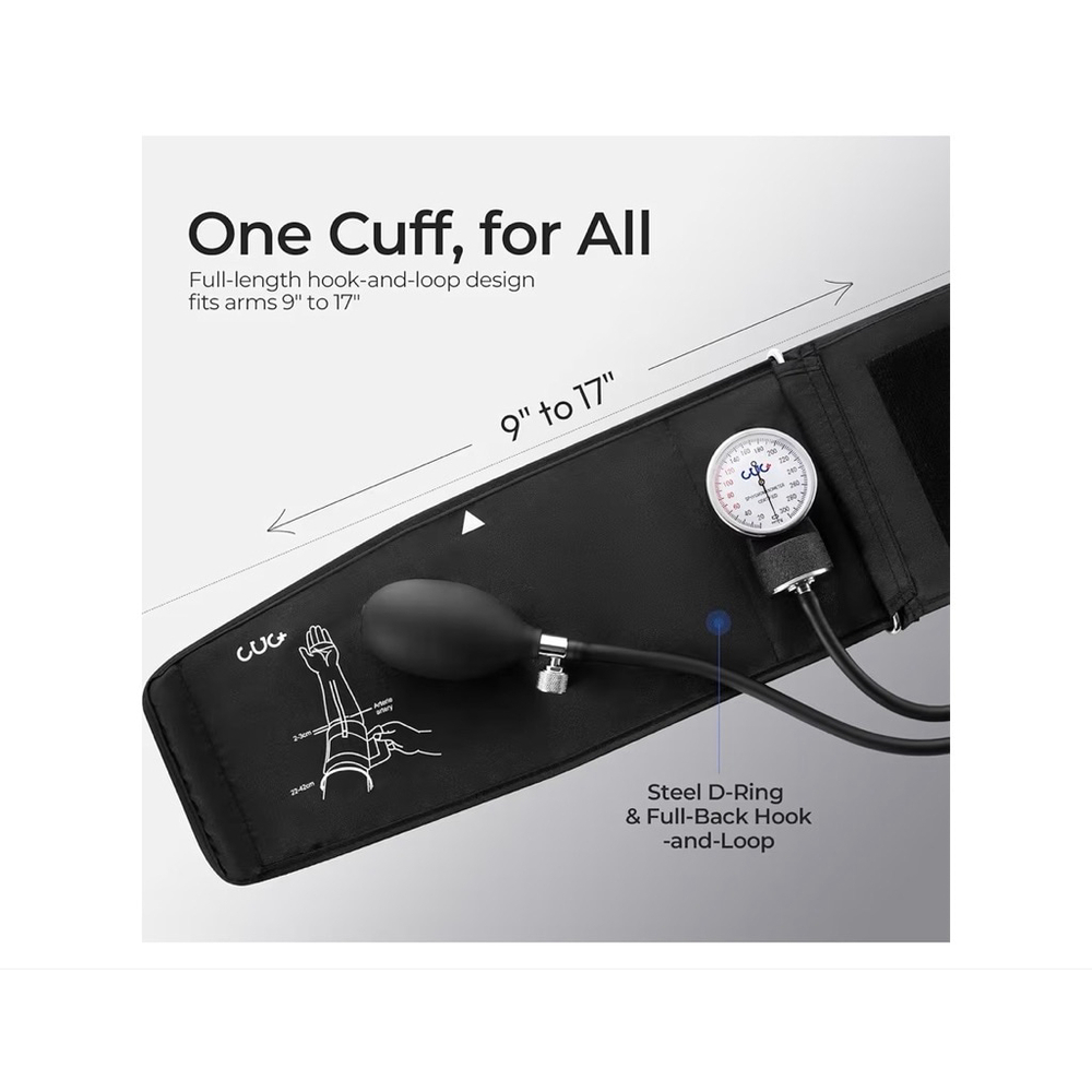 NEW CUG+ Aneroid Sphygmomanometer One Size Black White - Picture 6 of 11